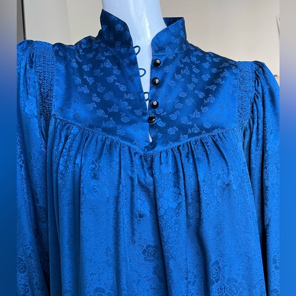 Jovovich-Hawk silk royal blue dress- Beautifully Made! 100% SILK - Picture 6 of 15